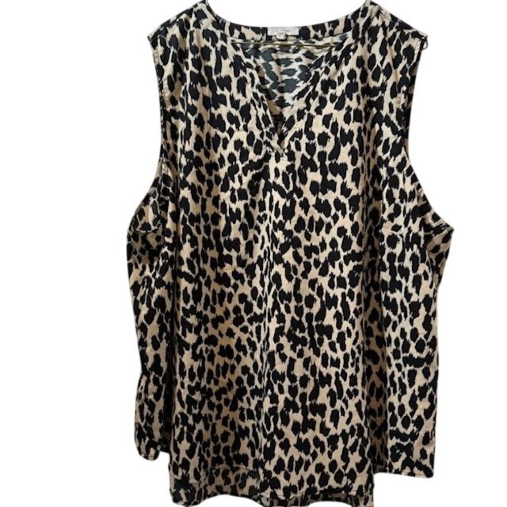 Maurices Womens Leopard Print Sleeveless Blouse Top Size 3X